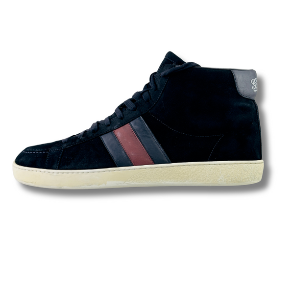 GUCCI NAVY BLUE SEUDE SNEAKER